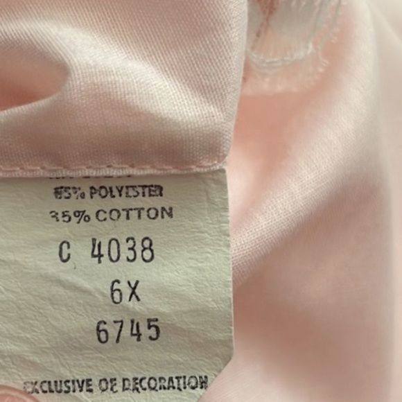 𝅺vintage C I Castro & Co Inc. Girls' Pink Lace Sleeveless Shift Dress Sz 6X‎ - Picture 7 of 9